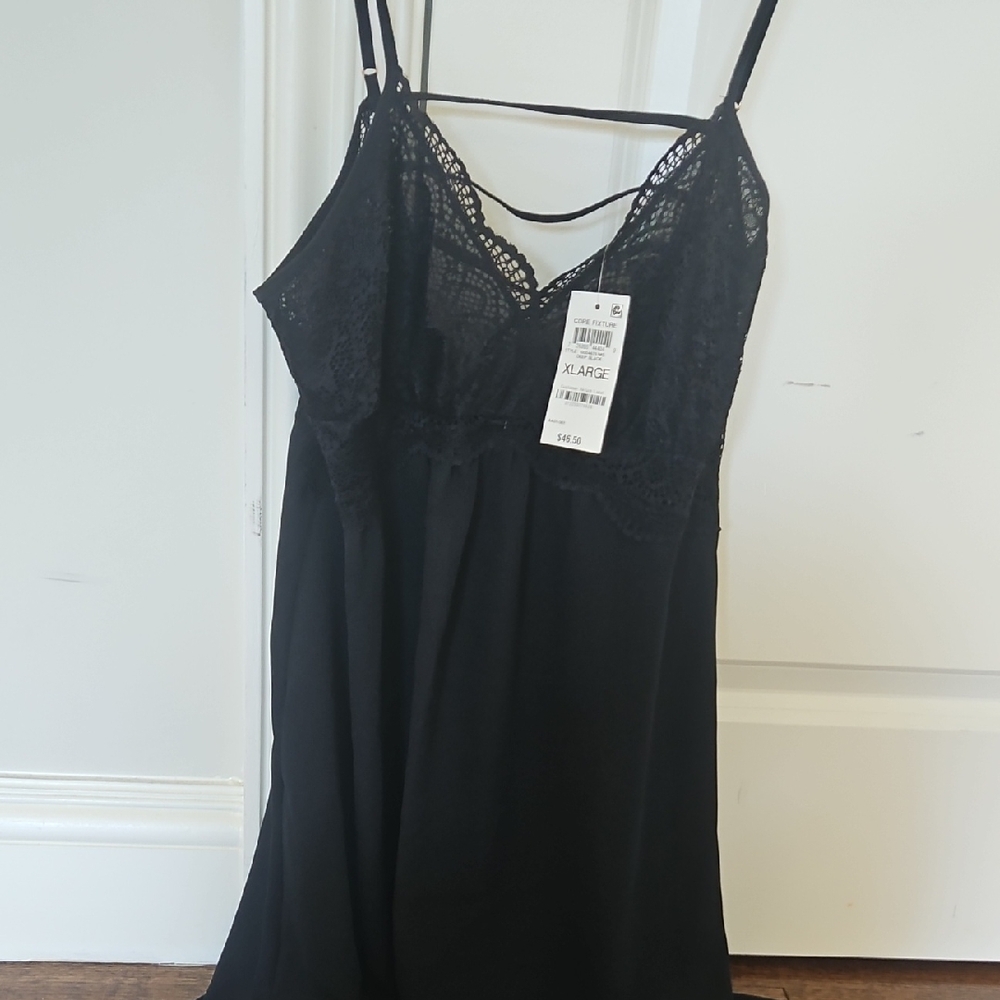 INC International Concepts Elegant Black Lace Slip